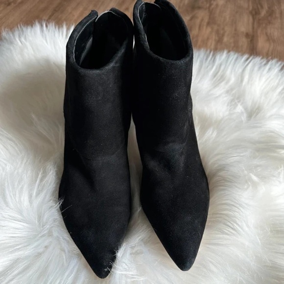 Ivanka Trump Shoes - Ivanka Trump Black Suede Pointed Ankle Booties